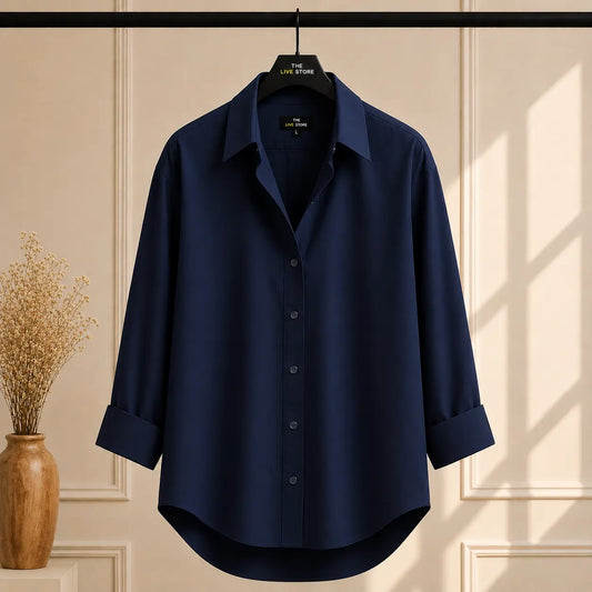 NAVY BLUE BUTTON DOWN SHIRT The Live Store