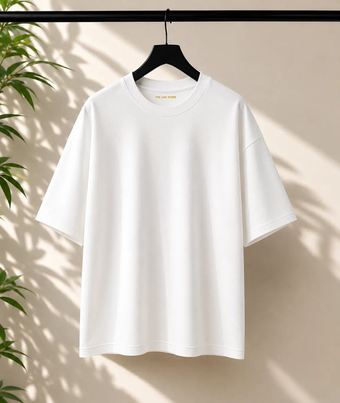 WHITE DROP SHOULDER TEE the live store
