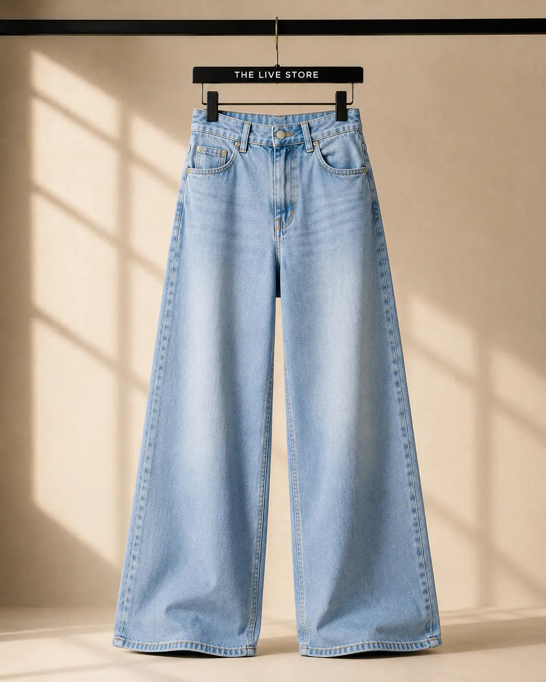 SKY BLUE WIDE LEG BAGGY JEANS The Live Store