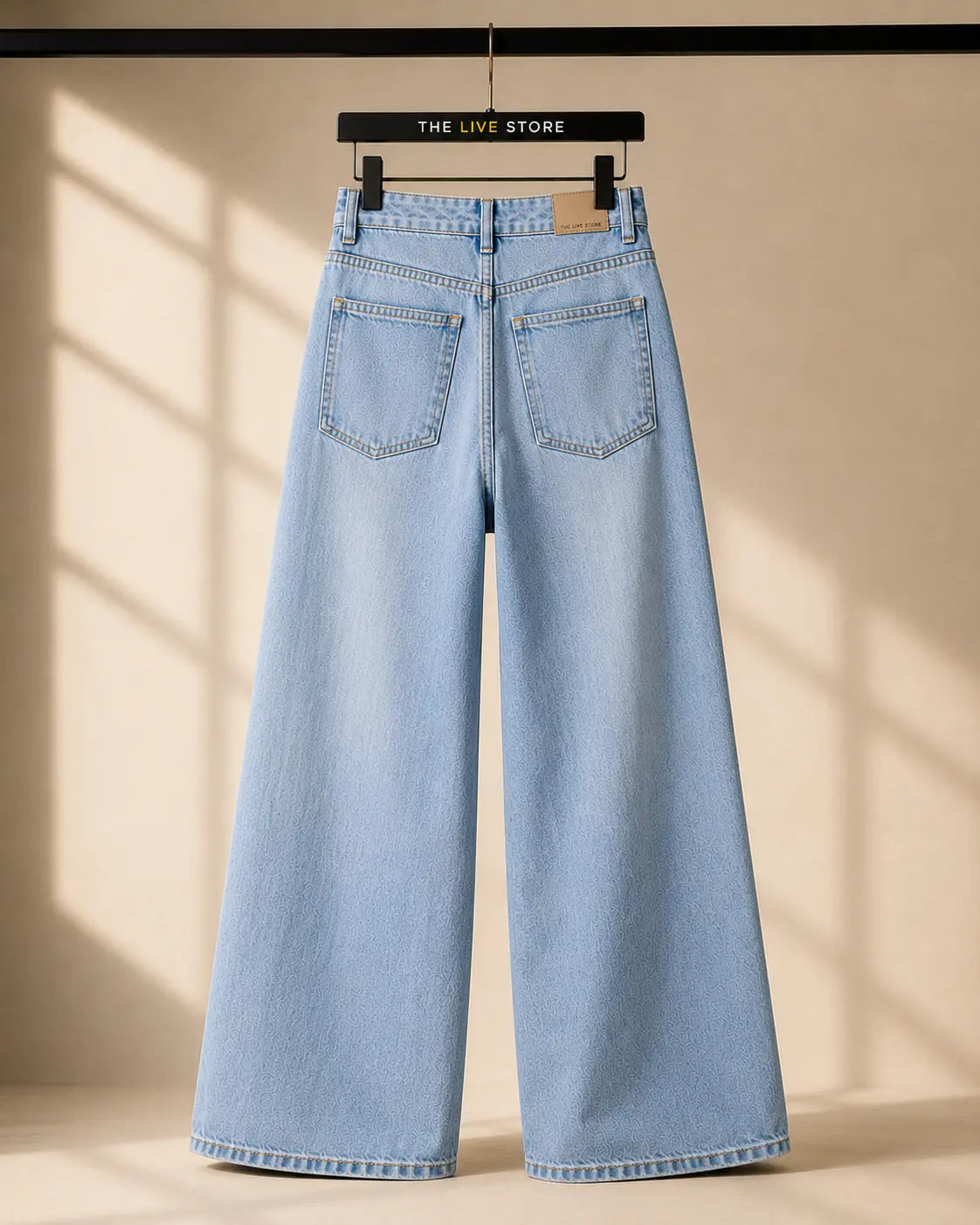 SKY BLUE WIDE LEG BAGGY JEANS The Live Store