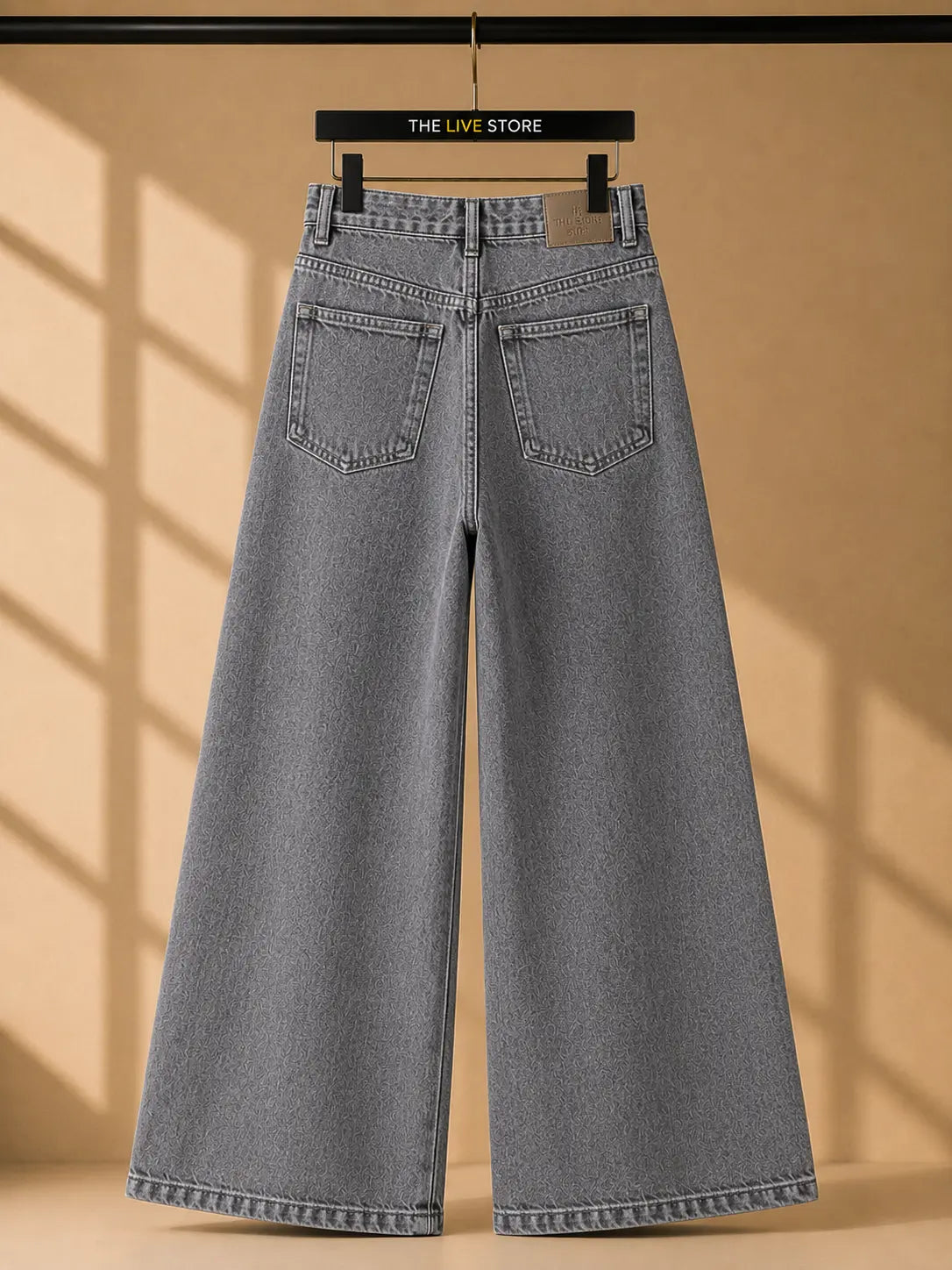 CHARCOAL GREY WIDE LEG BAGGY JEANS The Live Store