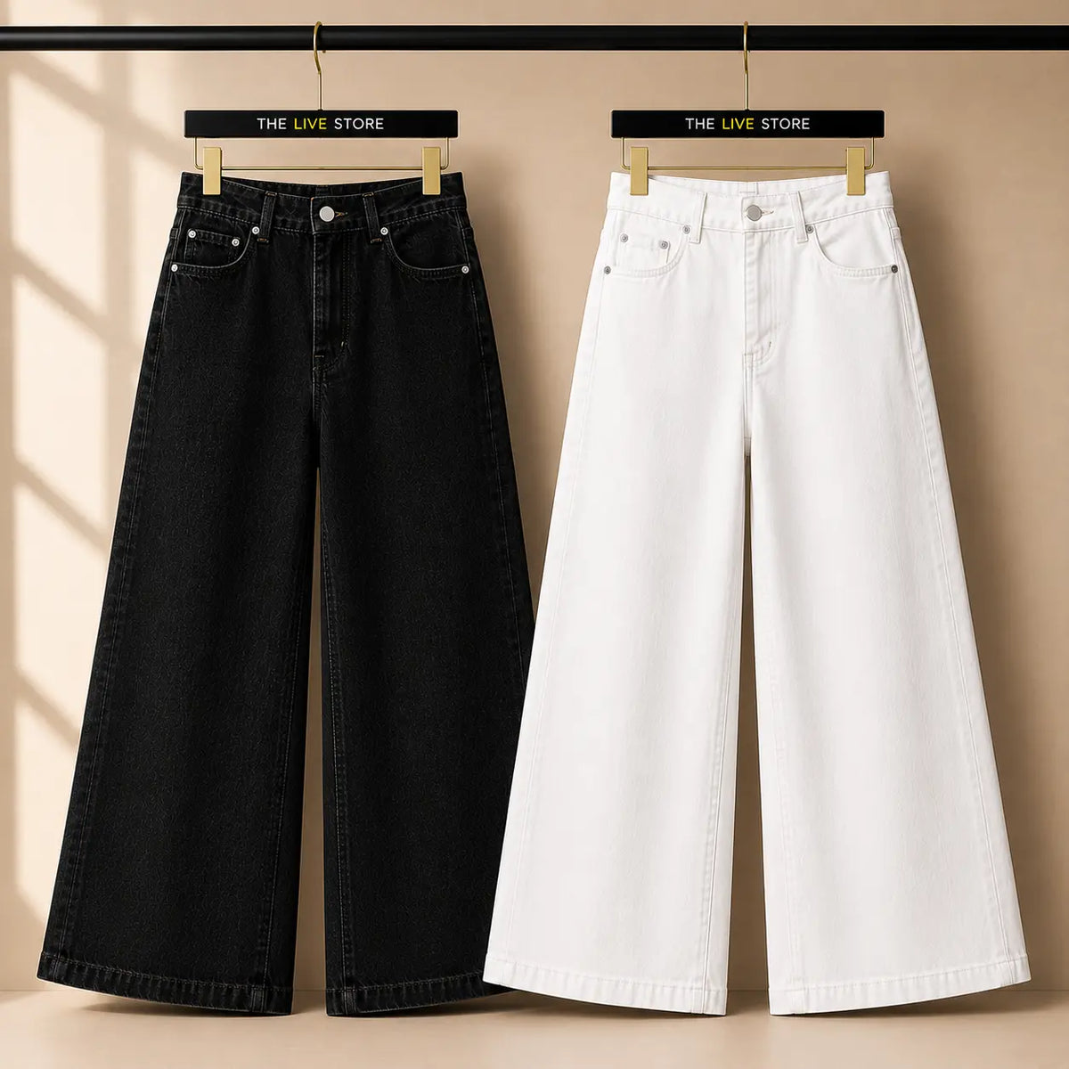 PACK OF TWO JEANS (BLACK, WHITE) The Live Store