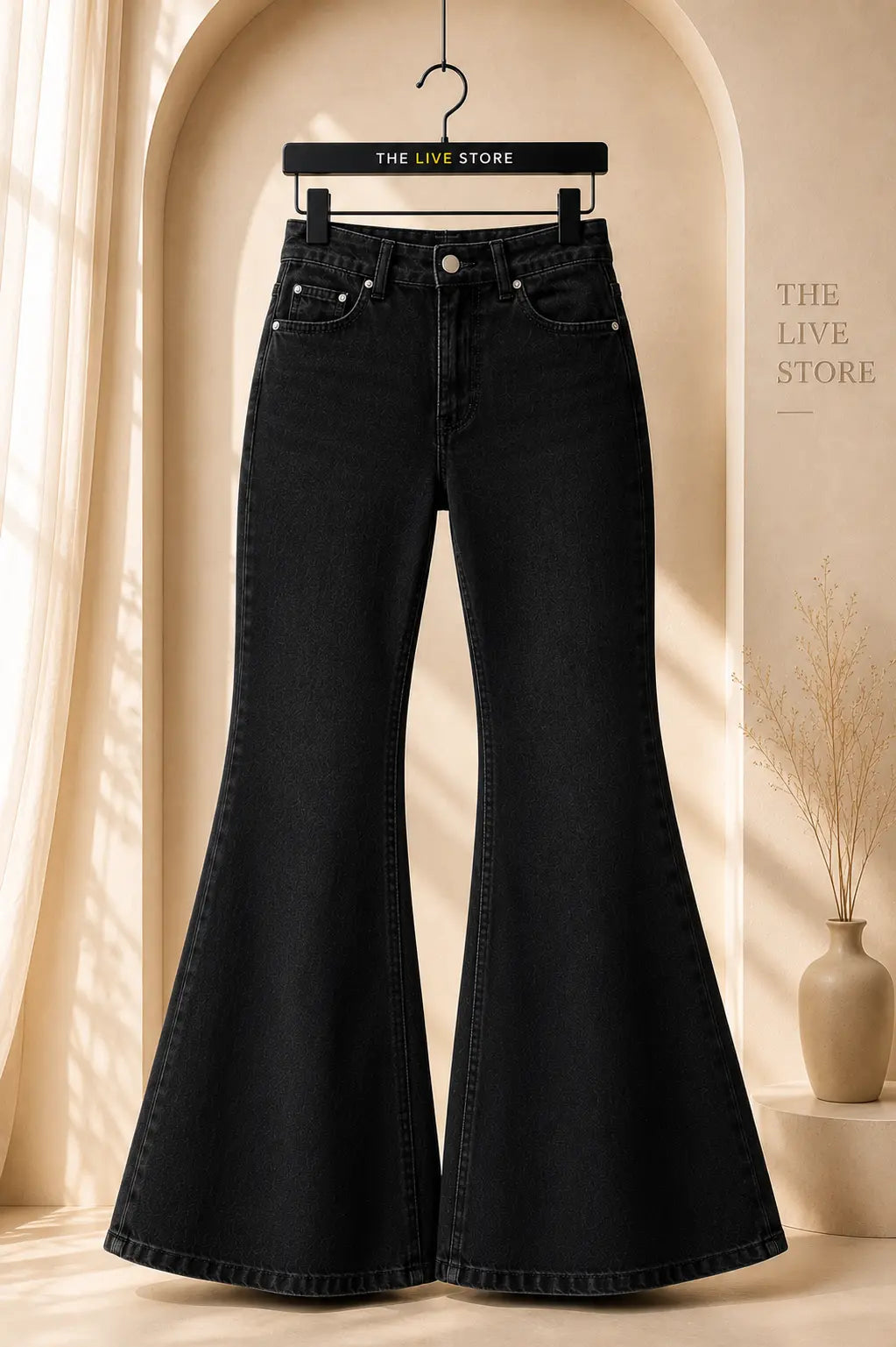 BLACK BELL BOTTOM JEANS