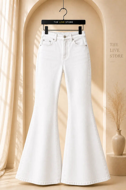 WHITE BELL BOTTOM JEANS