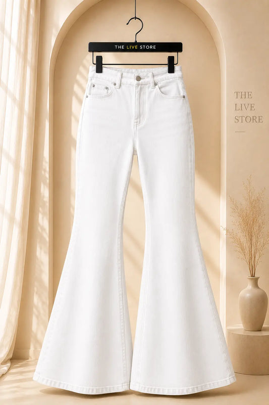 WHITE BELL BOTTOM JEANS