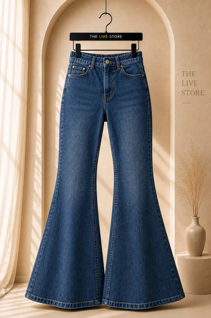 DARK BLUE BELL BOTTOM JEANS
