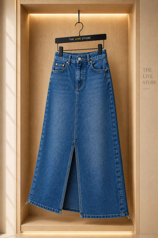 DARK BLUE DENIM SKIRT