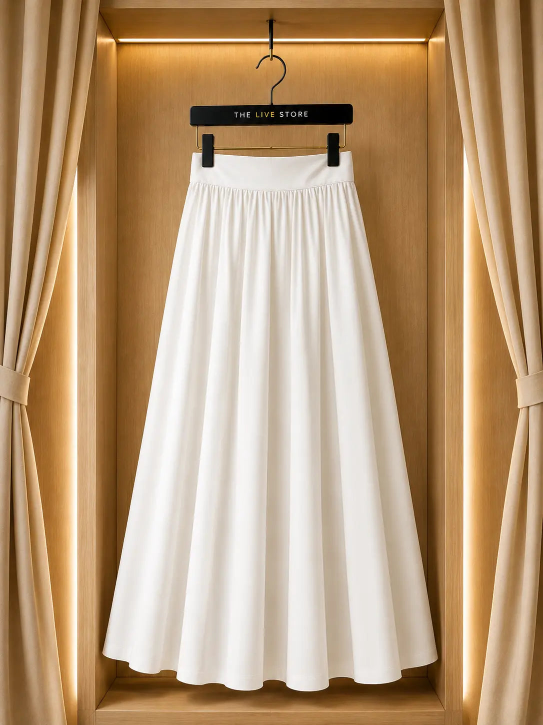 WHITE MAXI SKIRT