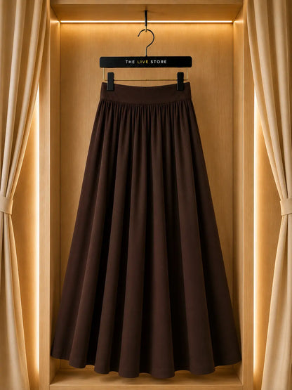DARK BROWN MAXI SKIRT