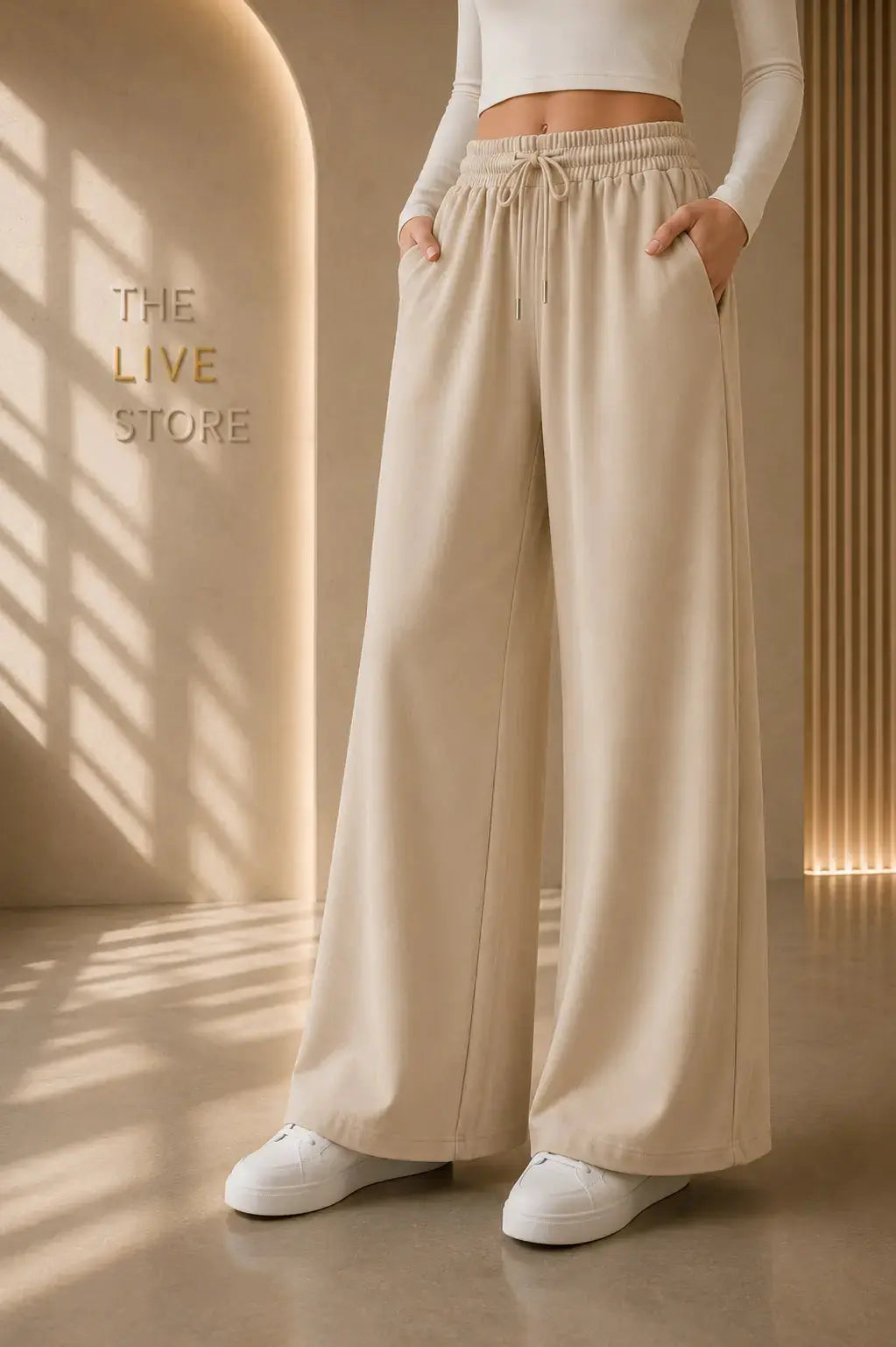 BEIGE FLAPPER TROUSER The Live Store