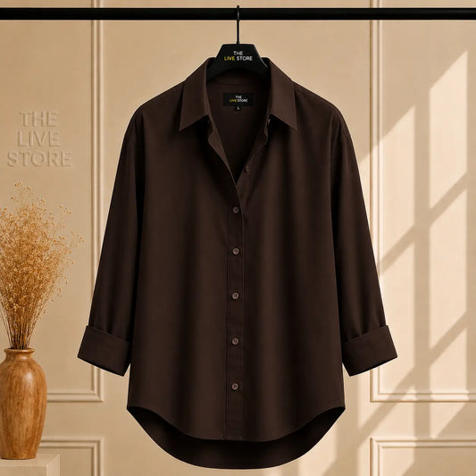 DARK BROWN BUTTON DOWN SHIRT The Live Store