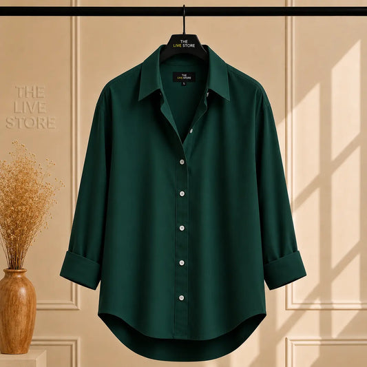 BOTTLE GREEN BUTTON DOWN SHIRT The Live Store