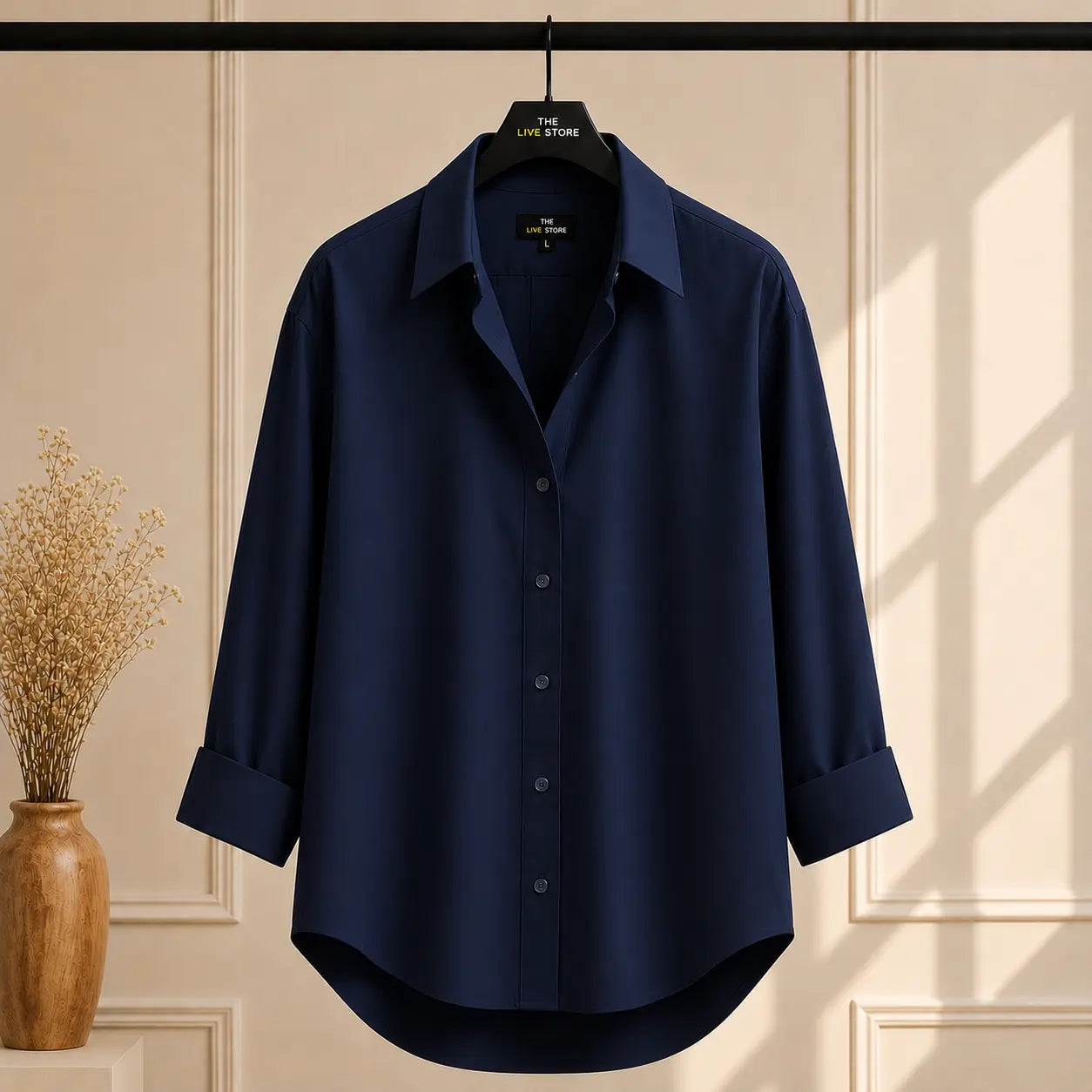 NAVY BLUE BUTTON DOWN SHIRT The Live Store