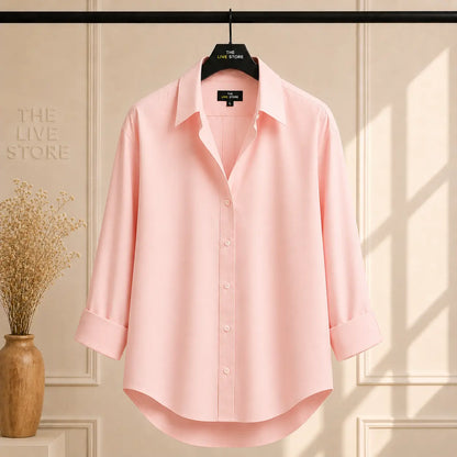 BABY PINK BUTTON DOWN SHIRT The Live Store