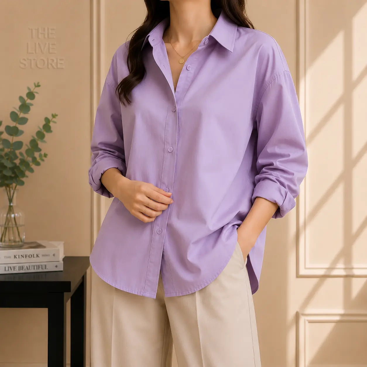 LILAC BUTTON DOWN SHIRT The Live Store