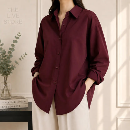 MAROON BUTTON DOWN SHIRT The Live Store