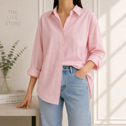 BABY PINK BUTTON DOWN SHIRT The Live Store