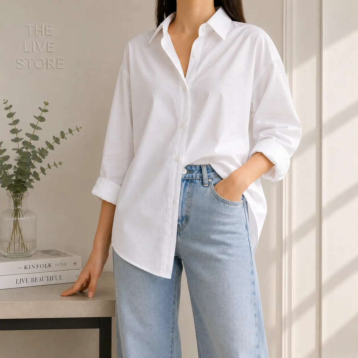 WHITE BUTTON DOWN SHIRT The Live Store