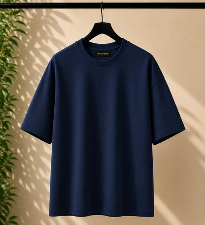 NAVY BLUE DROP SHOULDER TEE the live store