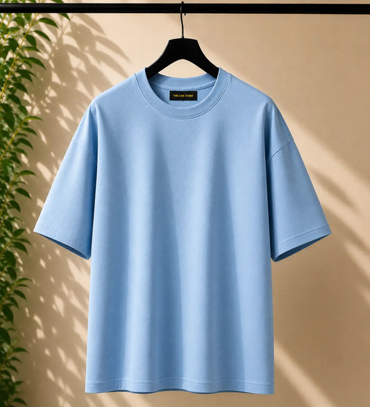 SKY BLUE DROP SHOULDER TEE the live store