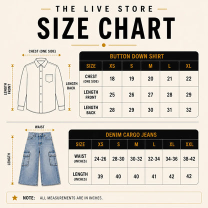 DUO PACK (DARK PURPLE BUTTON DOWN SHIRT & DARK BLUE CARGO DENIM JEANS) The Live Store