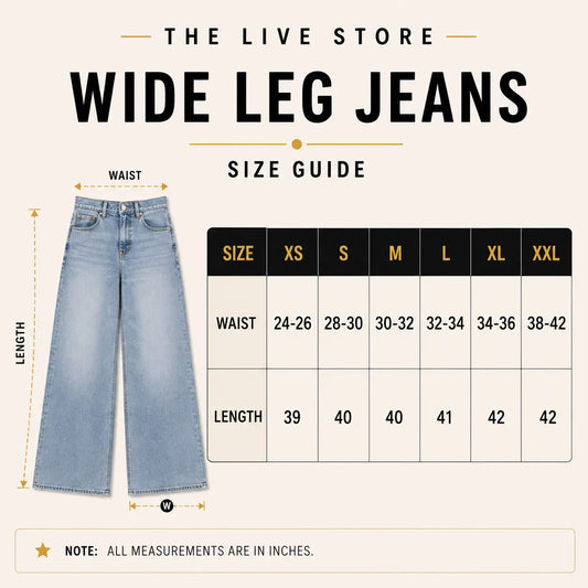 SET OF THREE WIDE LEG JEANS (DARK BLUE, BEIGE, BLACK) The Live Store