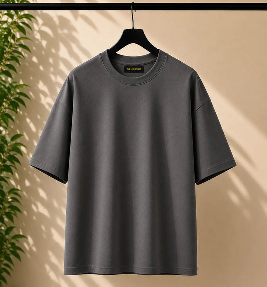 CHARCOAL DROP SHOULDER TEE the live store