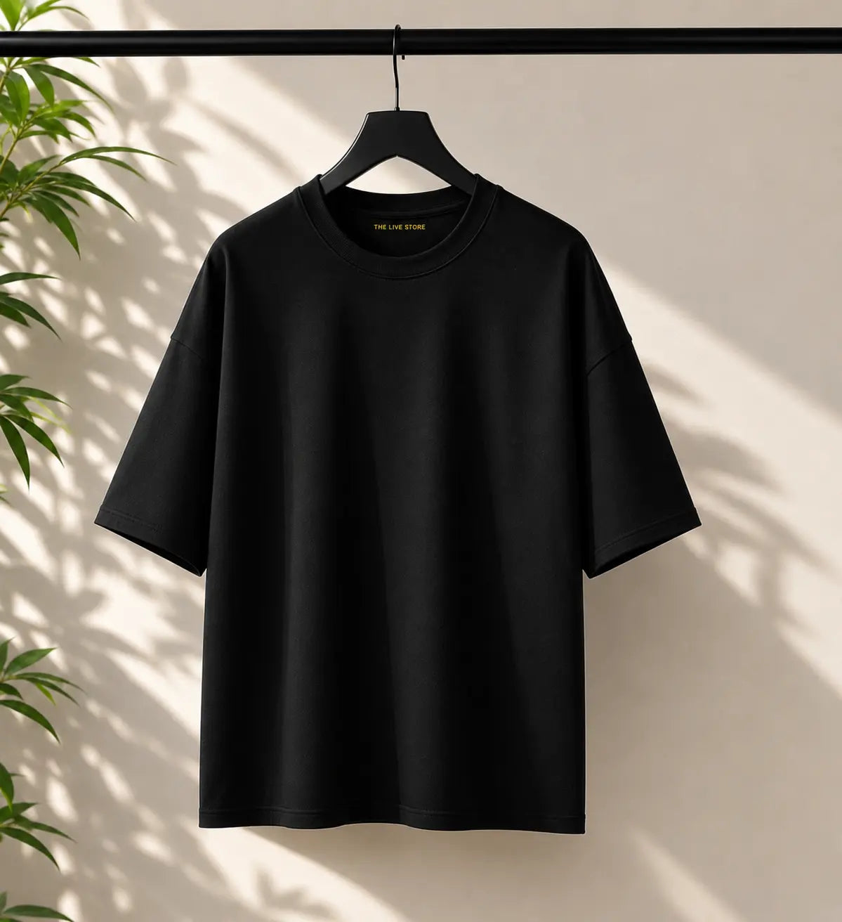 BLACK DROP SHOULDER TEE the live store