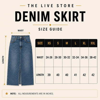 JET BLACK DENIM SKIRT